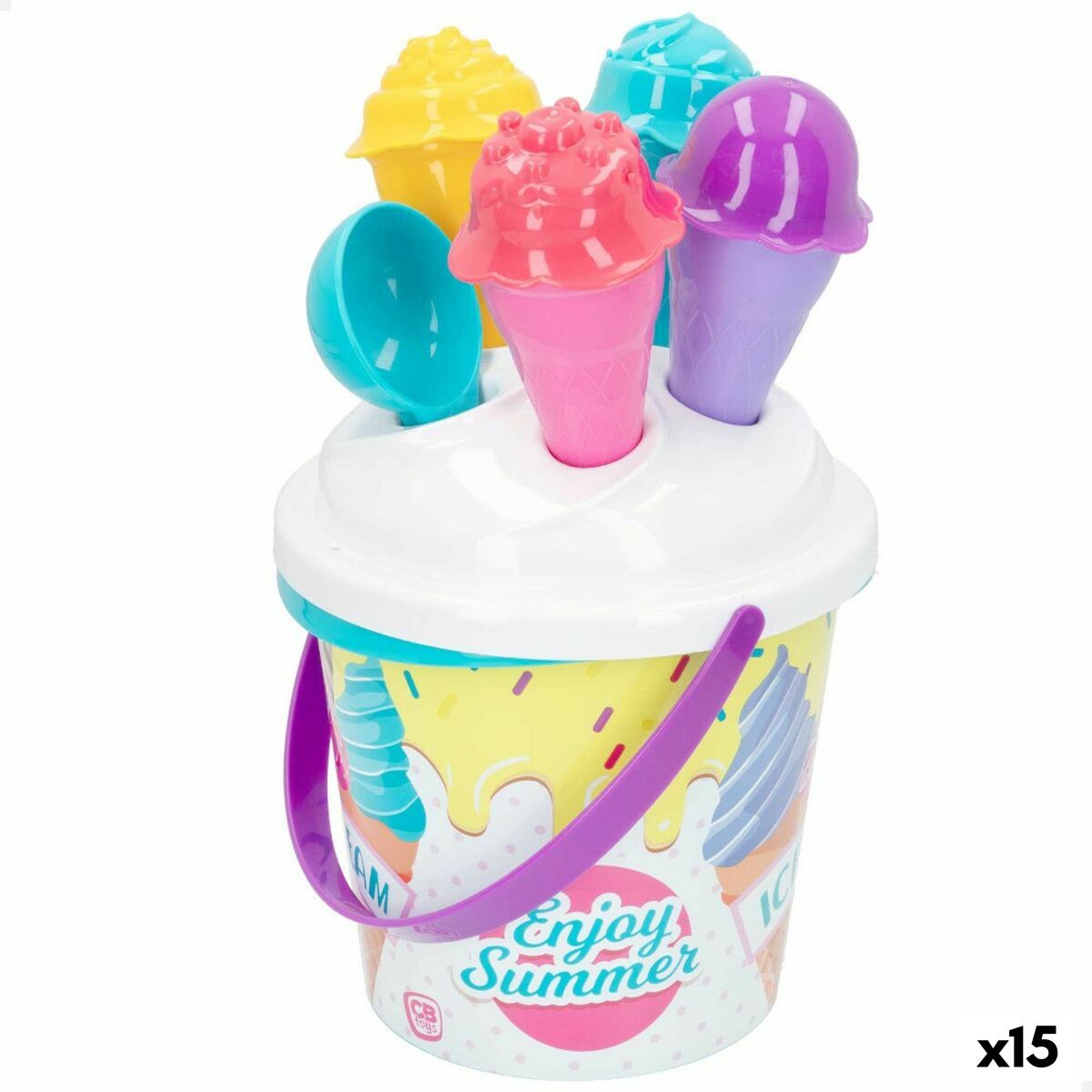 4899888730842 - Strandspielzeug Set Ø 18 cm 11 Stück Eiscreme -Polypropylen (15 Einheiten)