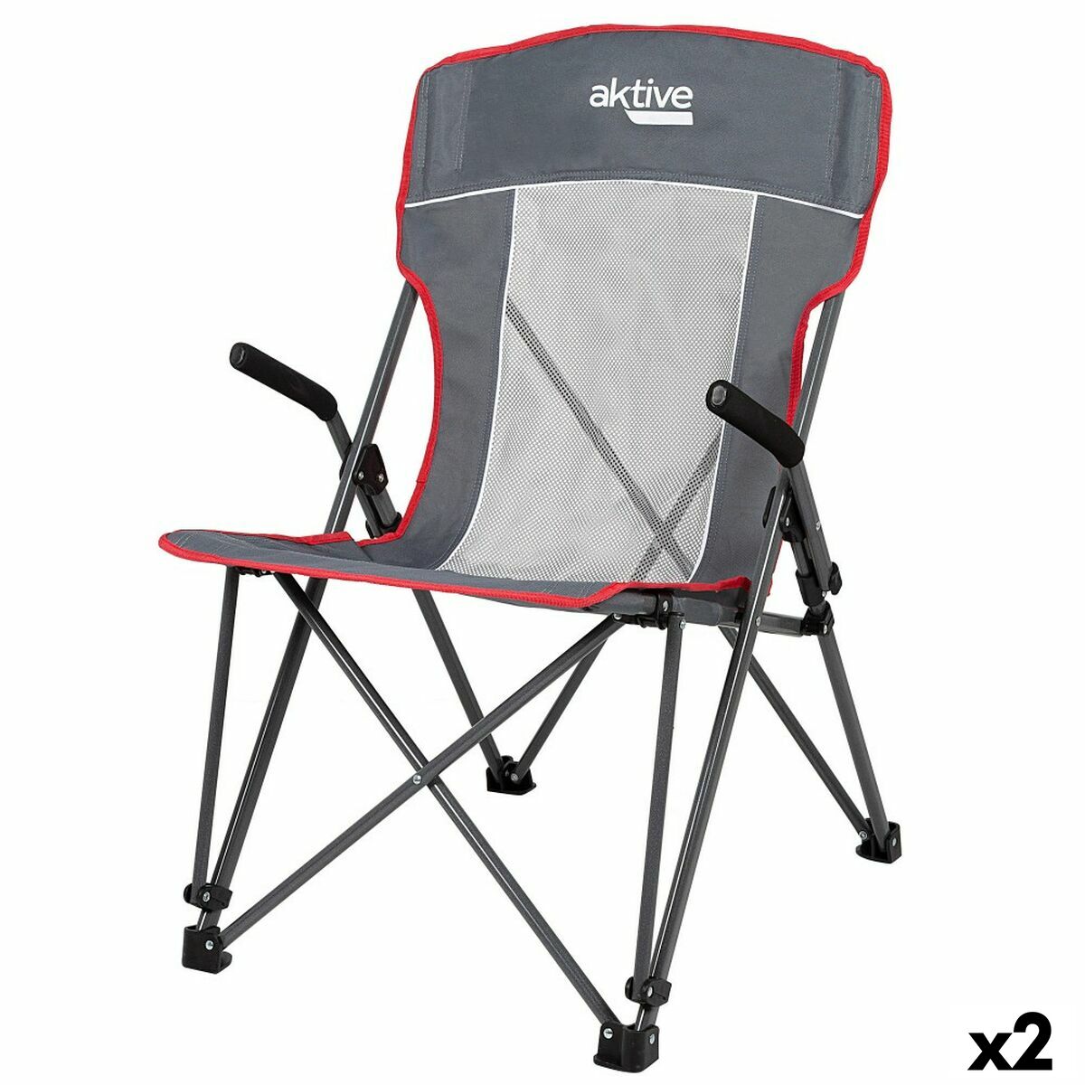 4899888734529 - Camping Klappstuhl Grau 59 x 97 x 68 cm (2 Stück)