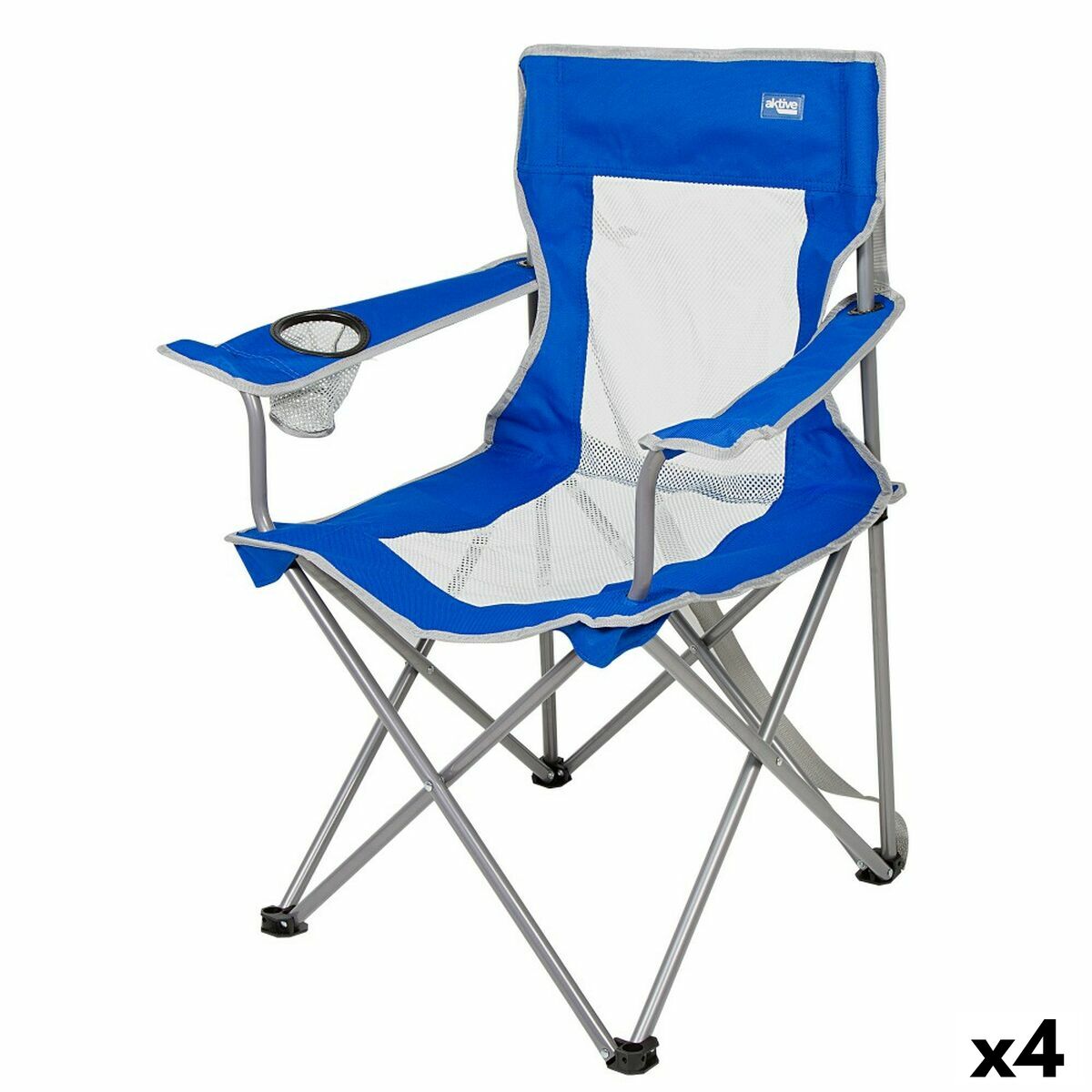4899888734703 - Camping Klappstuhl Blau Grau 46 x 82 x 46 cm (4 Stück) 4899888734703 - Camping Klappstuhl Blau Grau 46 x 82 x 46 cm (4 Stück)