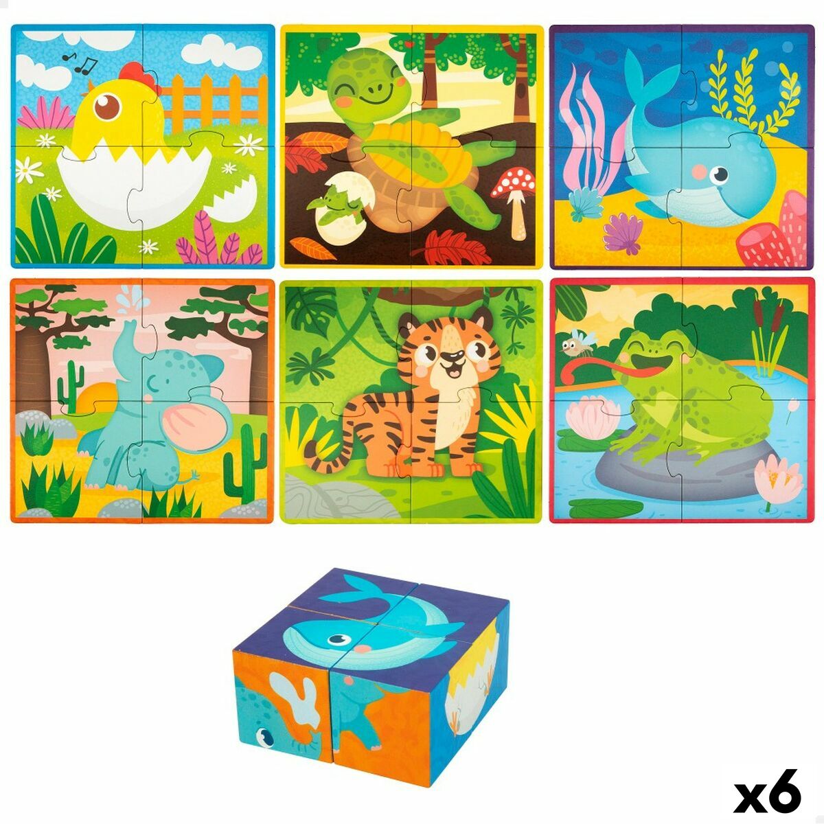 4899888737438 - 3D -Puzzle 4 Teile 22 x 23 x 1 cm (6 Einheiten) Tiere