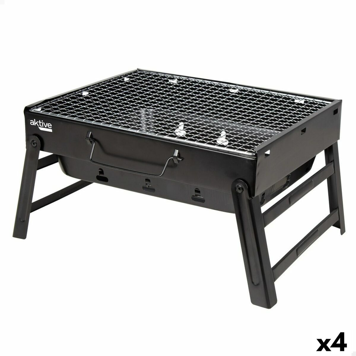 4899888737841 - Grill Tragbarer Rechteckiger Schwarzer Stahl 40 x 20 x 28 cm