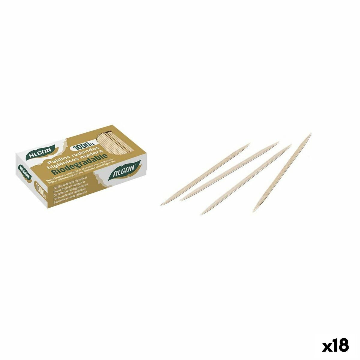 4899888750215 - Zahnstocher Holz 1000 Stücke (18 Stück)