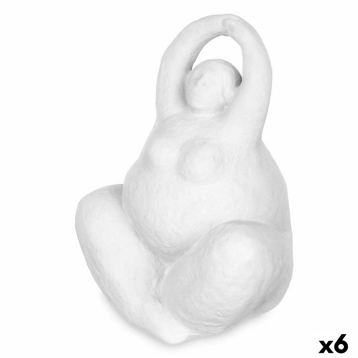 4899888752226 - Decorative Figure White Dolomite 14 x 18 x 11 cm (6 Units) Lady Yoga