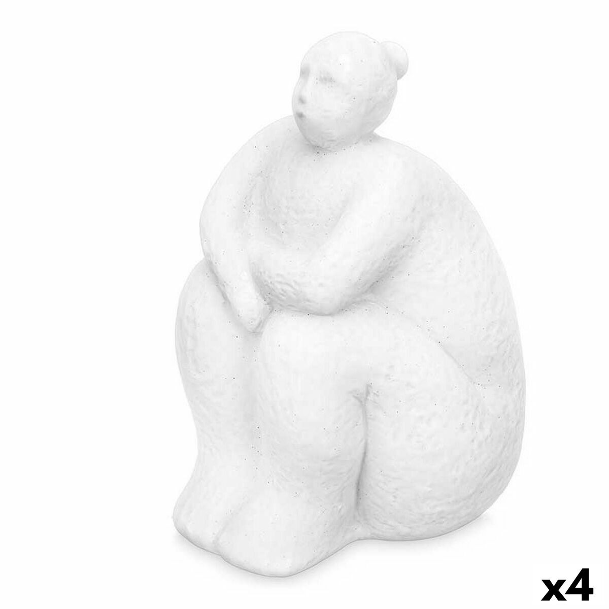 4899888752332 - Decorative Figure White Dolomite 18 x 30 x 19 cm (4 Units) Lady Sitting