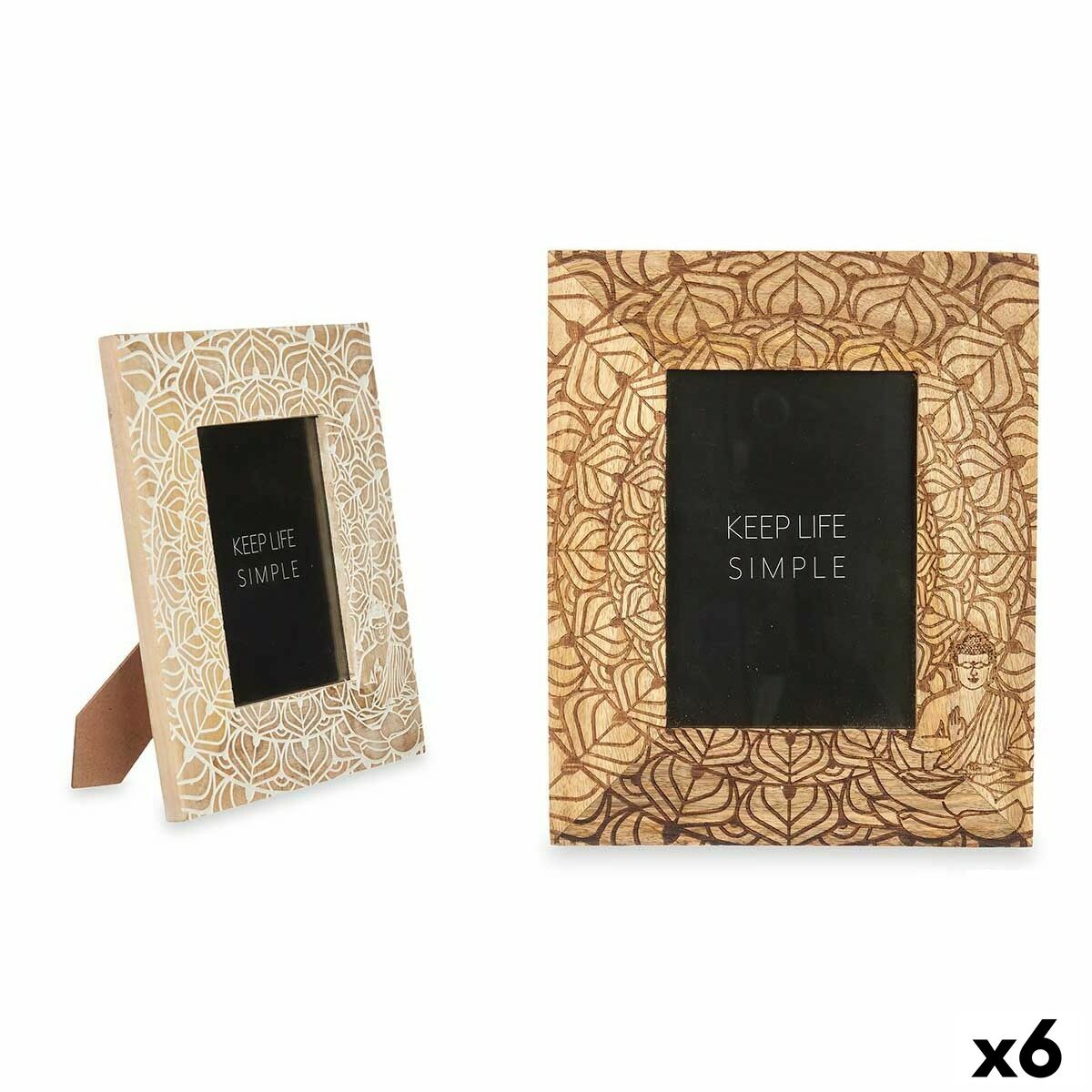 4899888753650 - Fotorahmen Weiß Braun Mango-Holz Buddha 223 x 28 x 15 cm (6 Stück) 4899888753650 - Fotorahmen Weiß Braun Mango-Holz Buddha 223 x 28 x 15 cm (6 Stück)