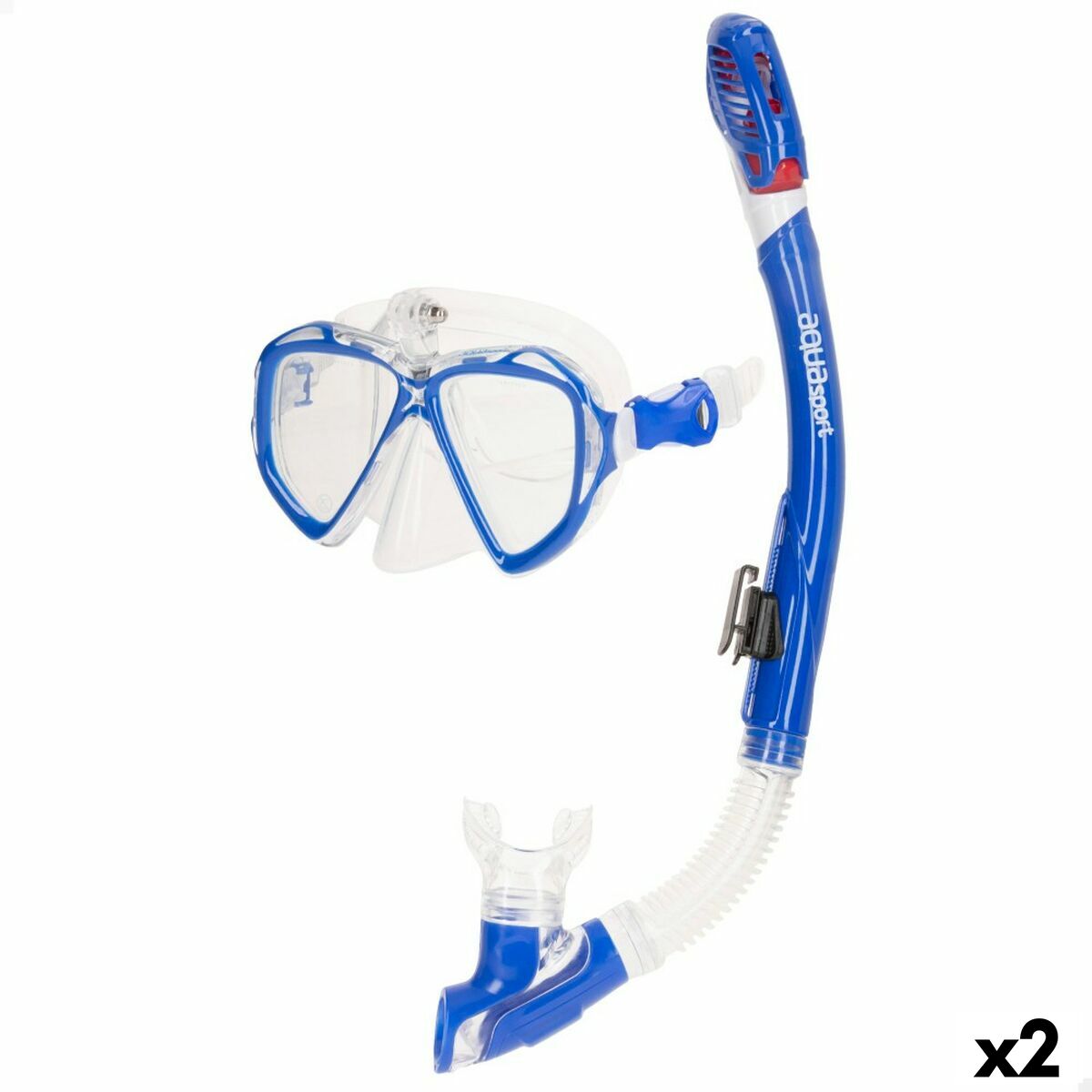 4899888762317 - Taucherbrille mit Schnorchel Blau Erwachsene (2 Stück) 4899888762317 - Taucherbrille mit Schnorchel Blau Erwachsene (2 Stück)