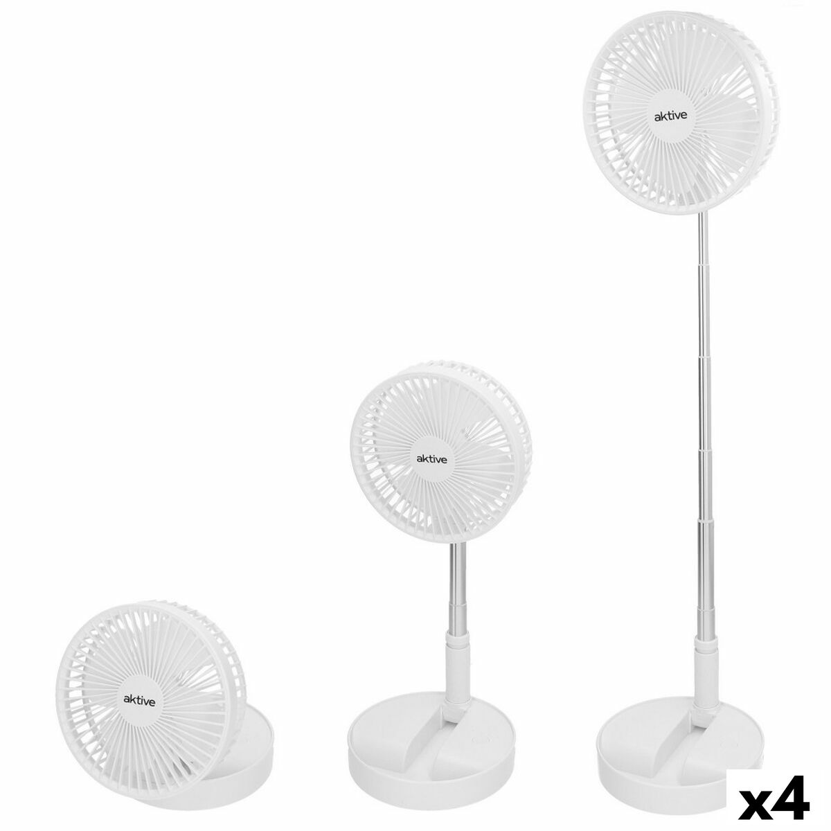 4899888762331 - Faltbarer tragbarer Ventilator Aufladbar (4 Stück) 4899888762331 - Faltbarer tragbarer Ventilator Aufladbar (4 Stück)