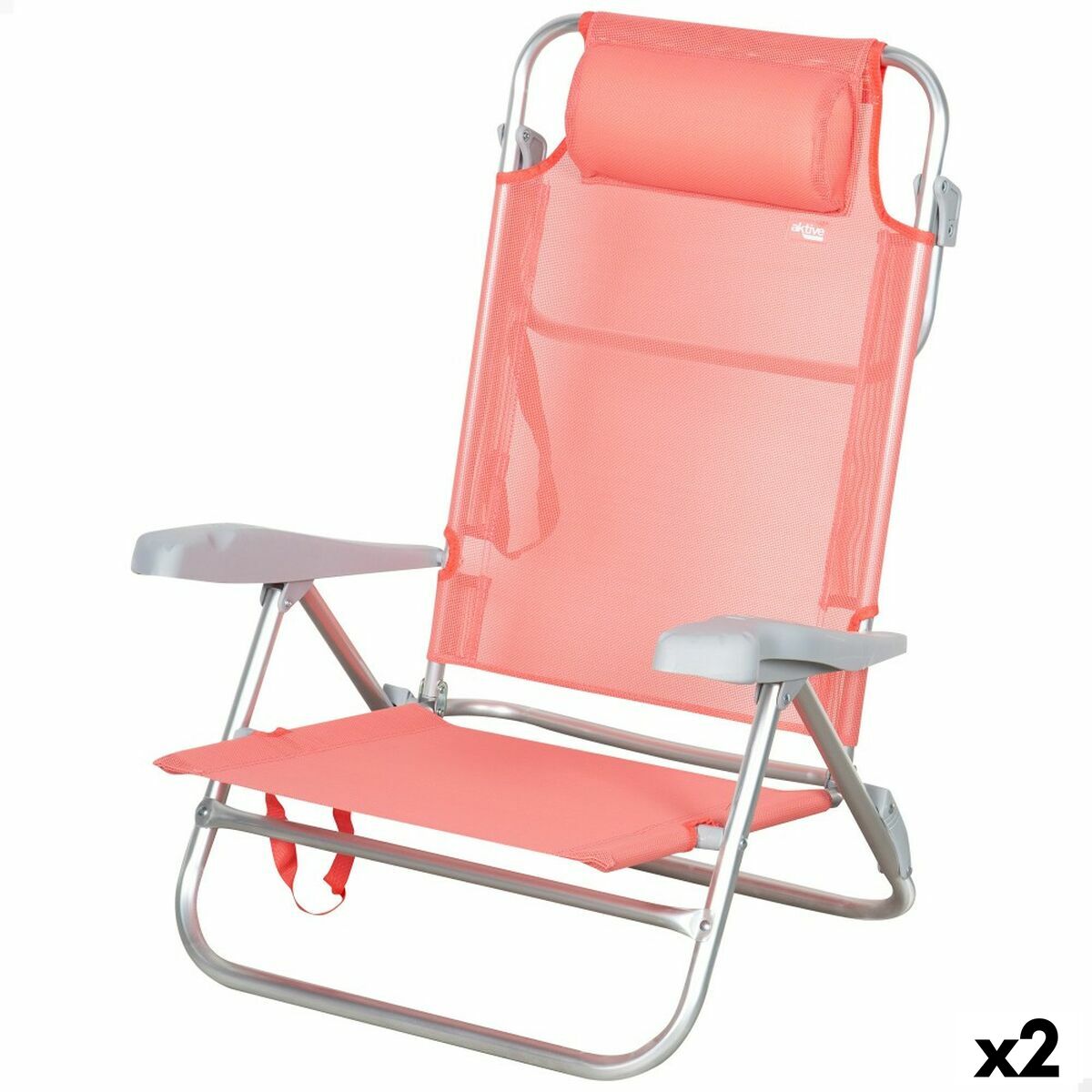 4899888762447 - Gepolsterte Campingstuhl 47 x 82 x 49 cm Flamingo (2 Stück)