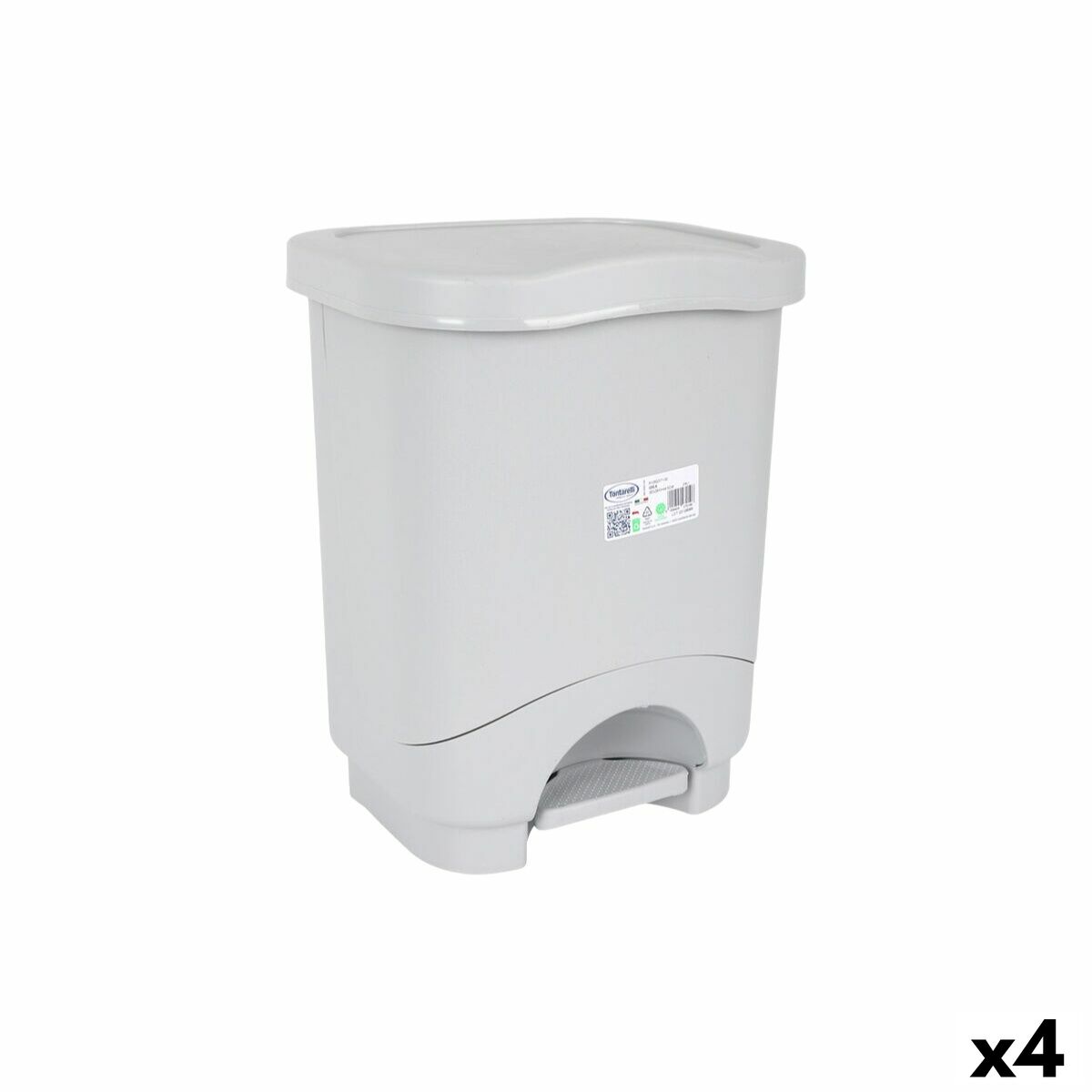 4899888764359 - Mülleimer mit Pedal Idea Grau 24 L (4 Stück)