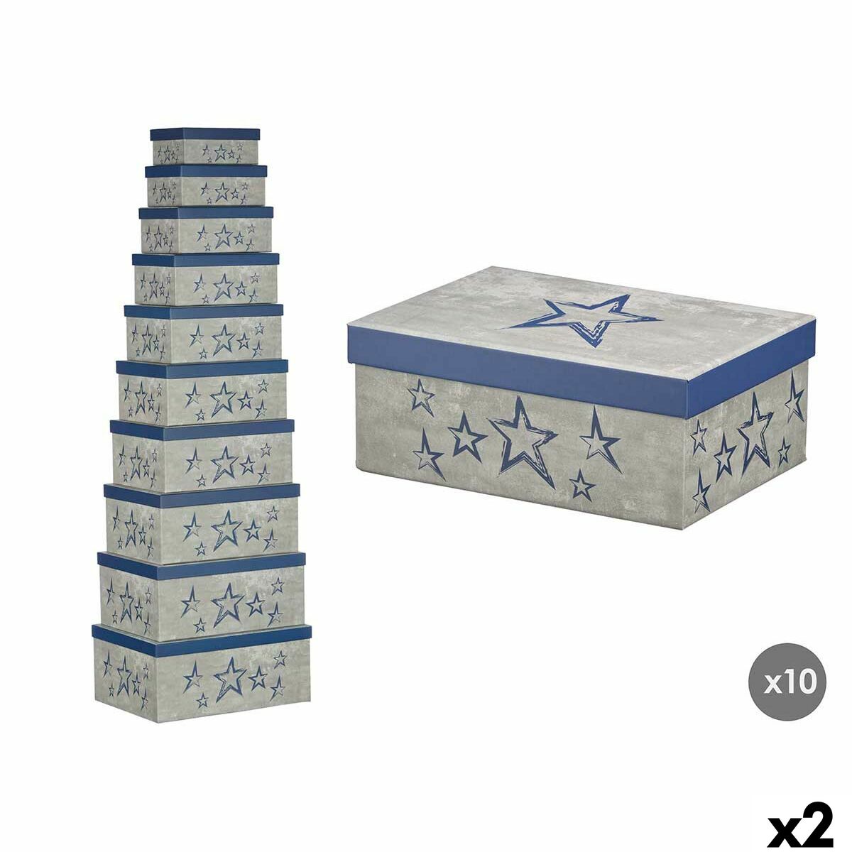 4899888769125 - Dekorative Box 66 Blue Pappe (2 Einheiten) 4899888769125 - Dekorative Box 66 Blue Pappe (2 Einheiten)