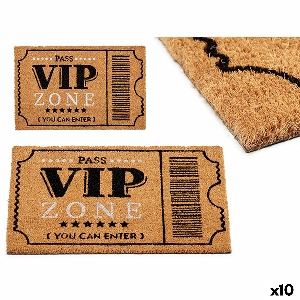 4899888771043 - Doormat VIP Printed PVC Coconut Fibre 60 x 2 x 40 cm (10 Units)