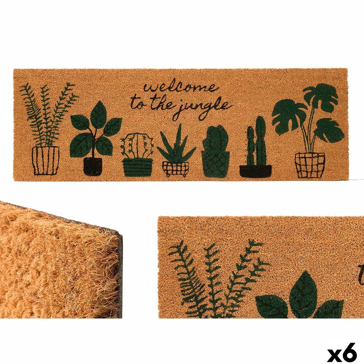 4899888772156 - Doormat Jungle Natural PVC Coconut Fibre 120 x 1 x 40 cm (6 Units)