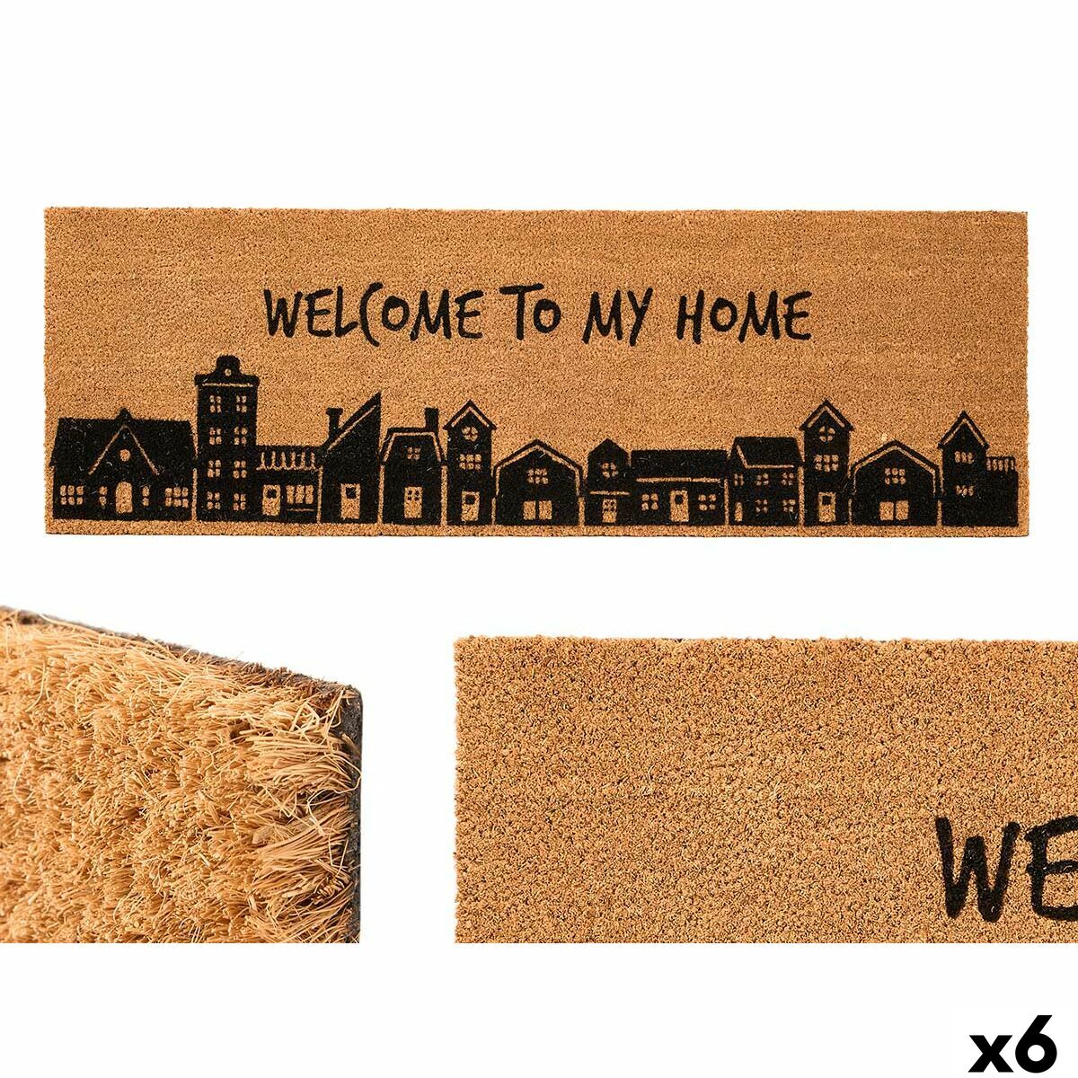 4899888772163 - Doormat My home Natural PVC Coconut Fibre 120 x 1 x 40 cm (6 Units)