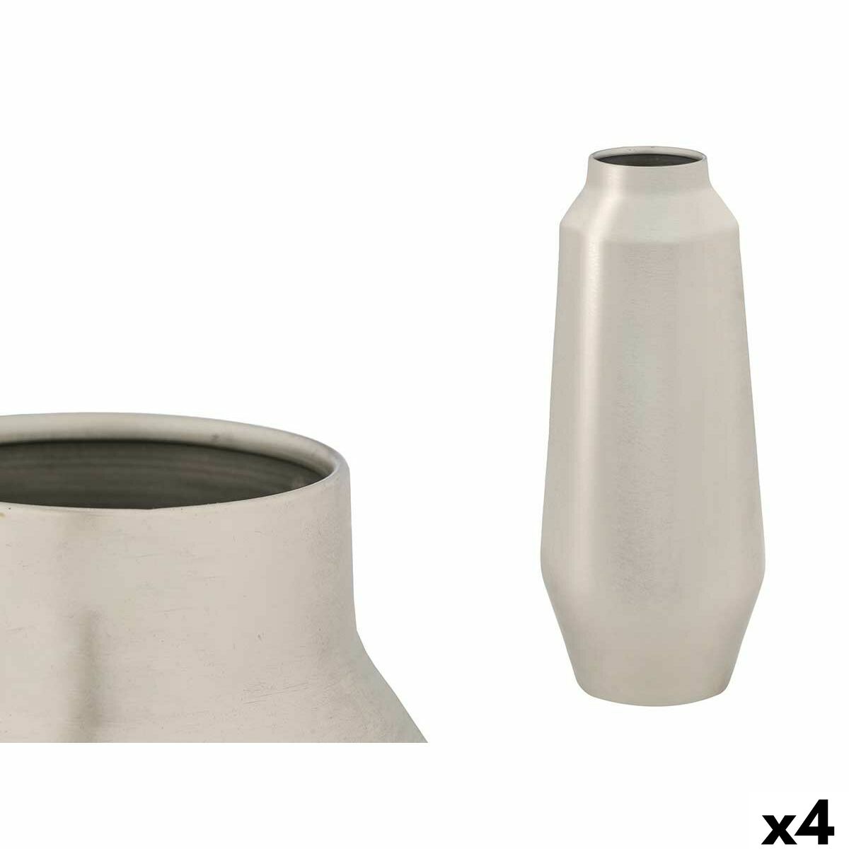 4899888772521 - Vase 10216-SS Silberfarben Eisen 18 x 40 x 18 cm (4 Stück)