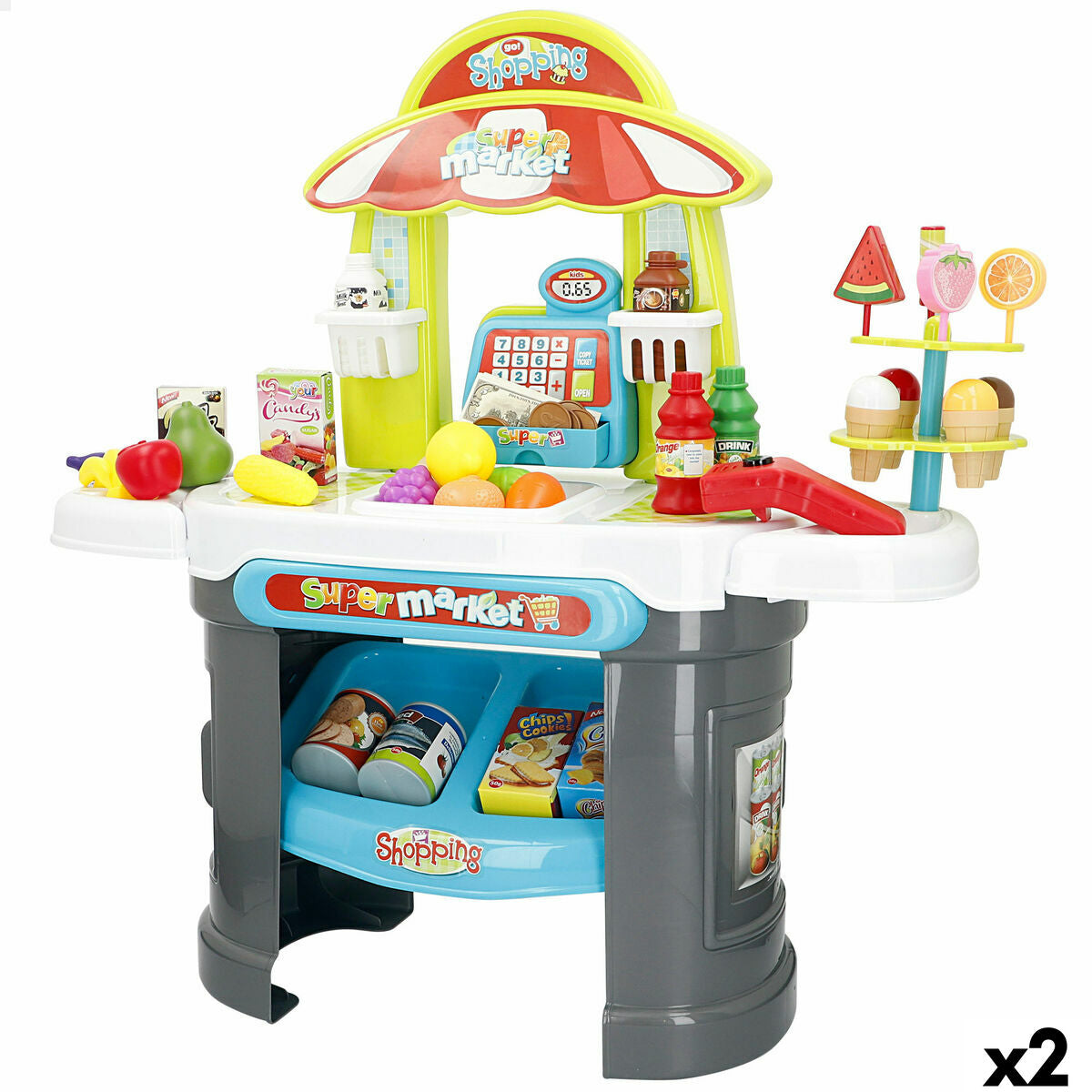4899888779254 - Supermarkt-Spielzeug 66 x 68 x 25 cm 2 Stück