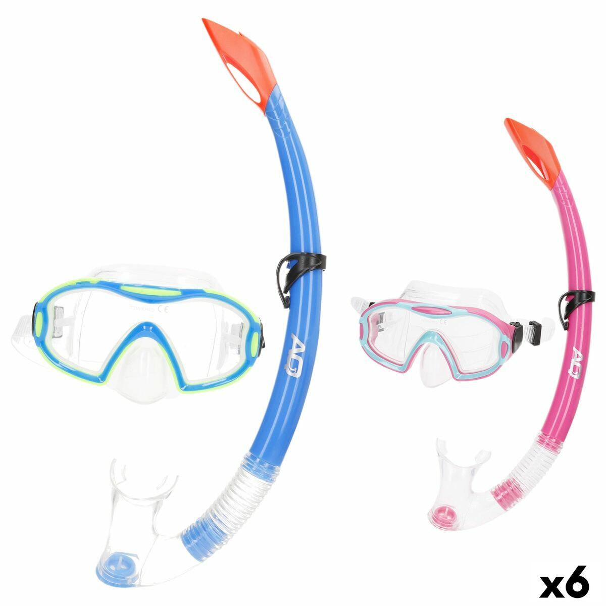 4899888779971 - Taucherbrille mit Schnorchel Blau Rosa (6 Stück)