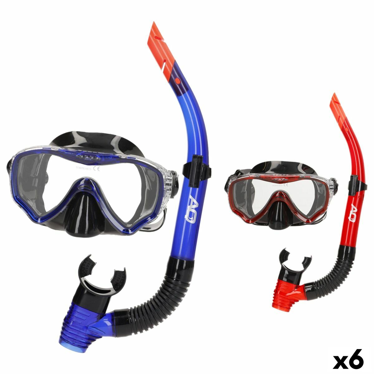 4899888781554 - Taucherbrille mit Schnorchel Blau Rot (6 Stück) 4899888781554 - Taucherbrille mit Schnorchel Blau Rot (6 Stück)