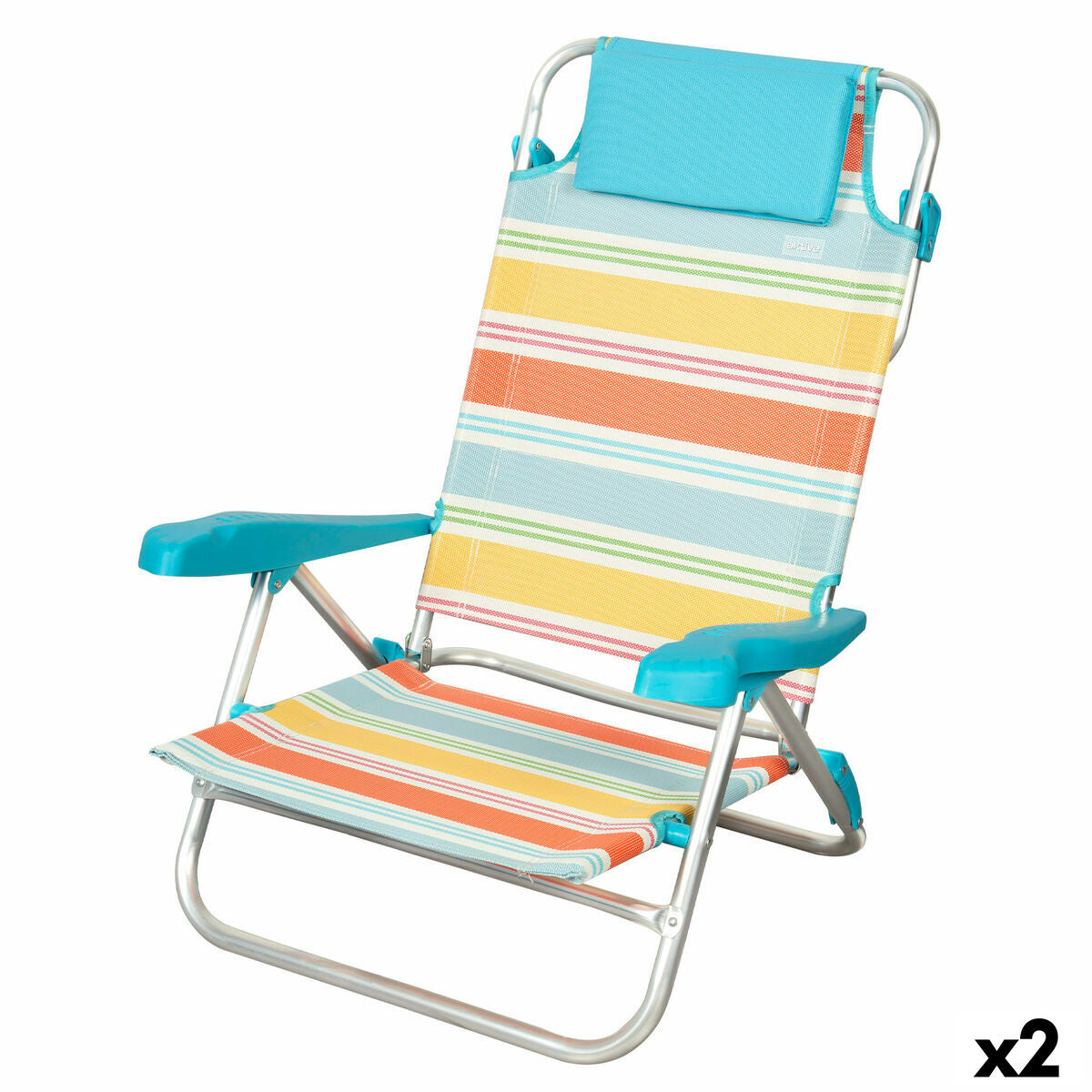 4899888792628 - Beach Chair Multicolour 48 x 90 x 60 cm (2 Units)