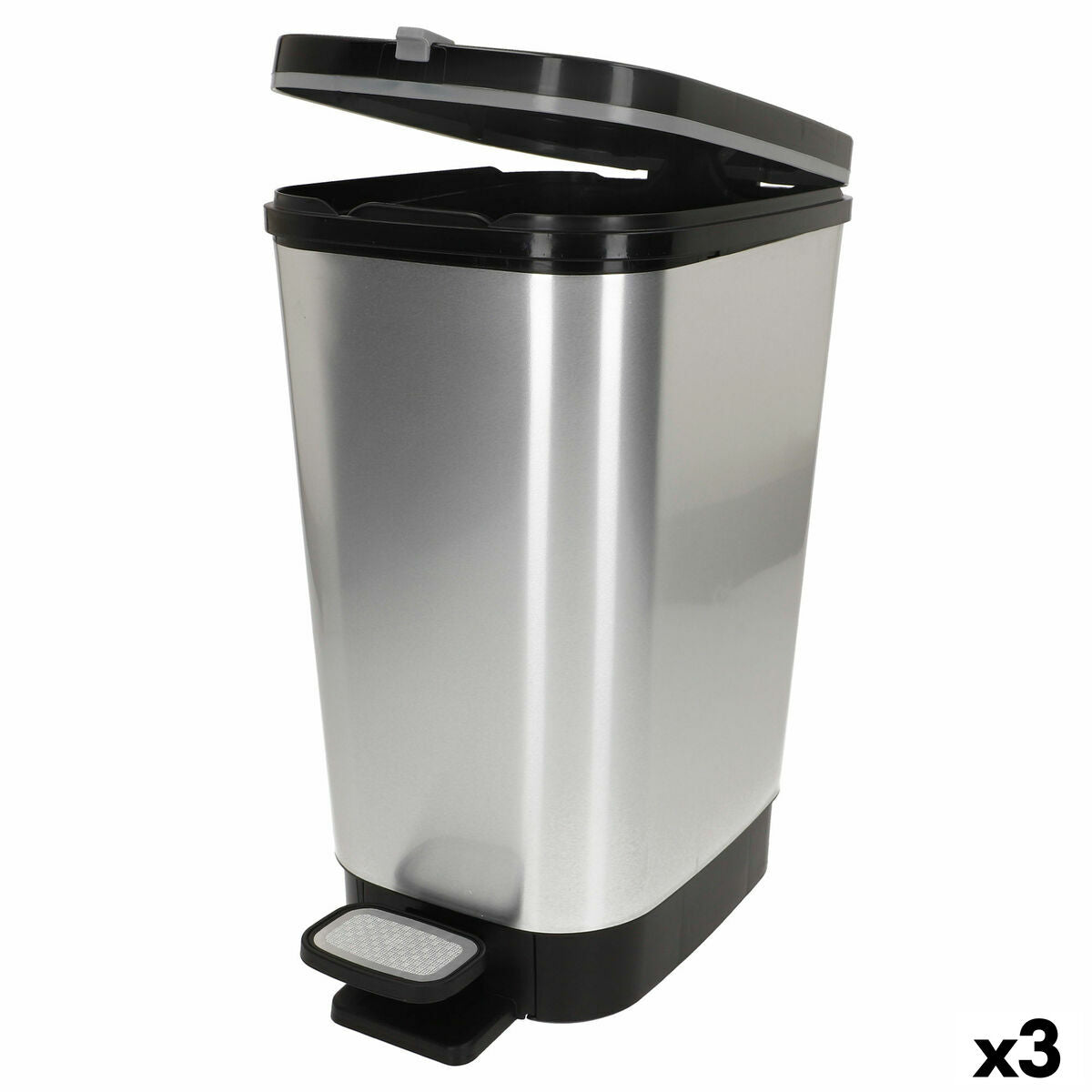 4899888792987 - Mülltonne Grau Kunststoff 45 L (3 Stück)
