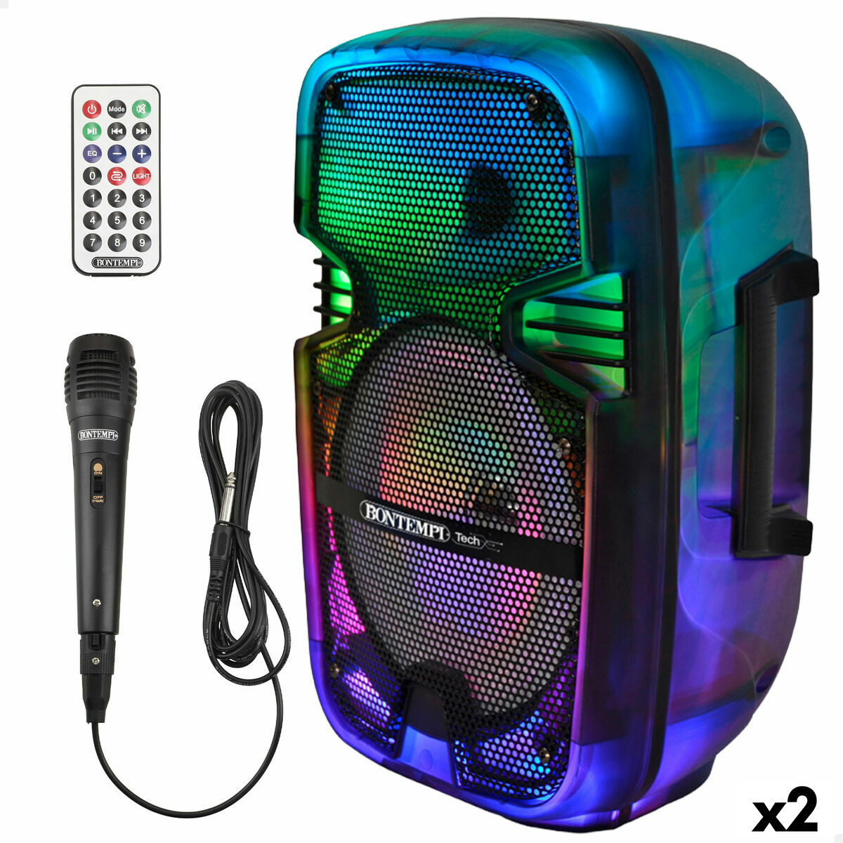 4899888813811 - Lautsprecher mit Karaoke Mikrofon Kunststoff 25 x 39 x 21 cm (2 Stück) 4899888813811 - Lautsprecher mit Karaoke Mikrofon Kunststoff 25 x 39 x 21 cm (2 Stück)