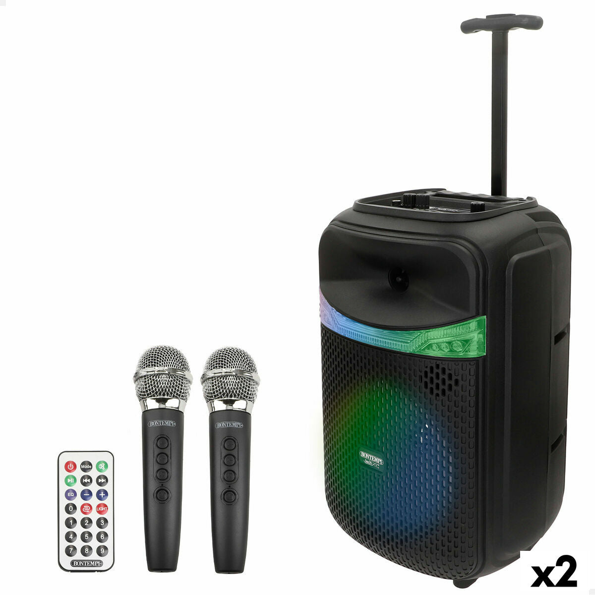 4899888813828 - Lautsprecher mit Karaoke Mikrofon Kunststoff 27 x 40 x 25 cm (2 Stück)