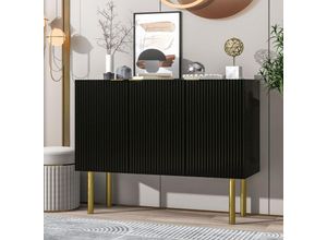 4901280150613 - Okwish - Modernes Sideboard mit stabilem mdf verstellbaren Regalen und Metallbeinen geeignet für Esszimmer Wohnzimmer und Küche (Schwarz)