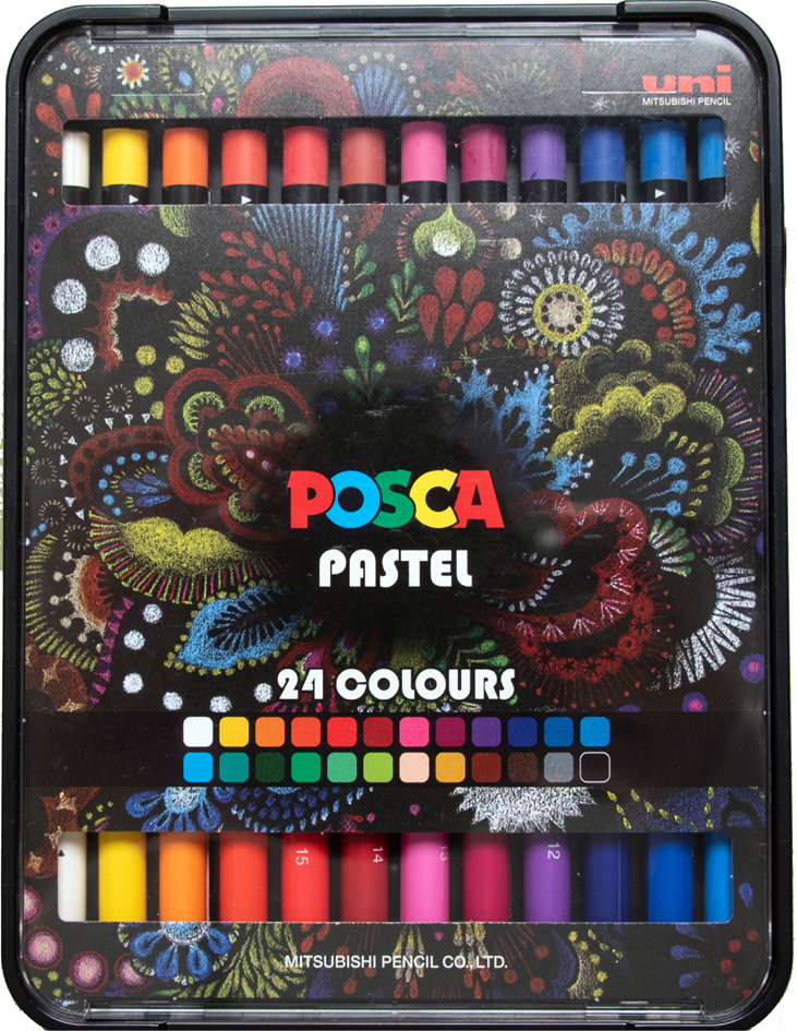 4902778239032 - POSCA Wachsmalstift PASTEL KPA100 24er Metalletui