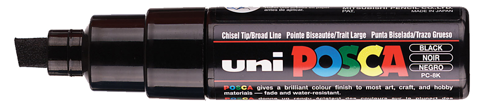 4902778916452 - 6 x Marker UniPosca Strich 8 mm schwarz