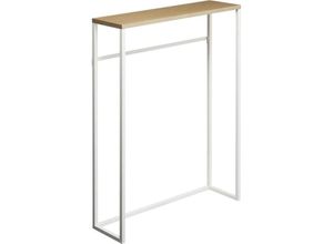 4903208051644 - YAMAZAKI - Konsolentisch aus Metall und Holz - L60 cm - Weiß