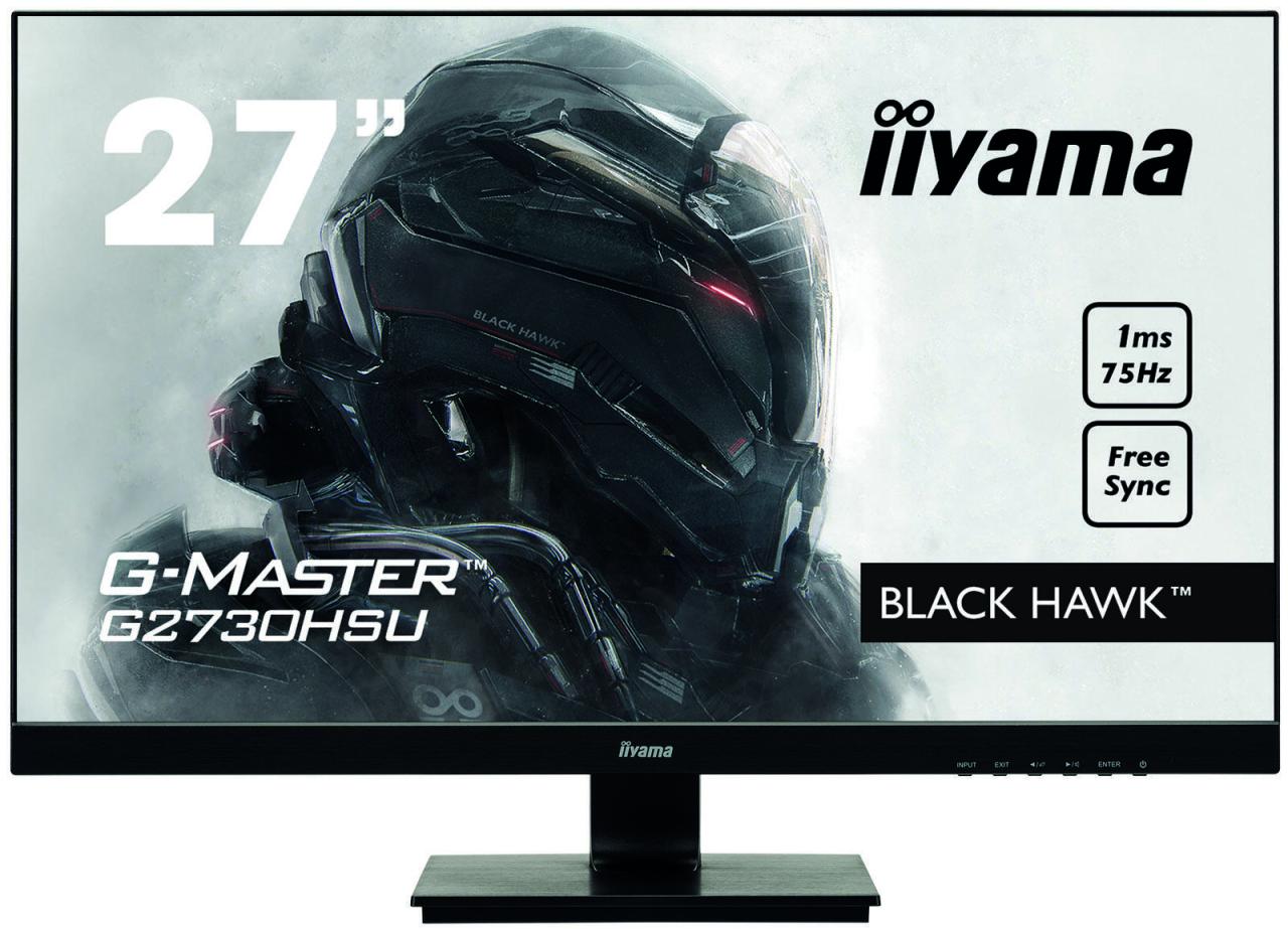 4948570115365 - G-MASTER Black Hawk G2730HSU-B1 - LED-Monitor - 686 cm (27) (27 sichtbar) - 1920 x 1080 Full HD (1080p) - TN - 300 cd m² - 10001 - 1 ms - HDMI VGA DisplayPort - Lautsprecher - Schwarz (G2730HSU-B1)