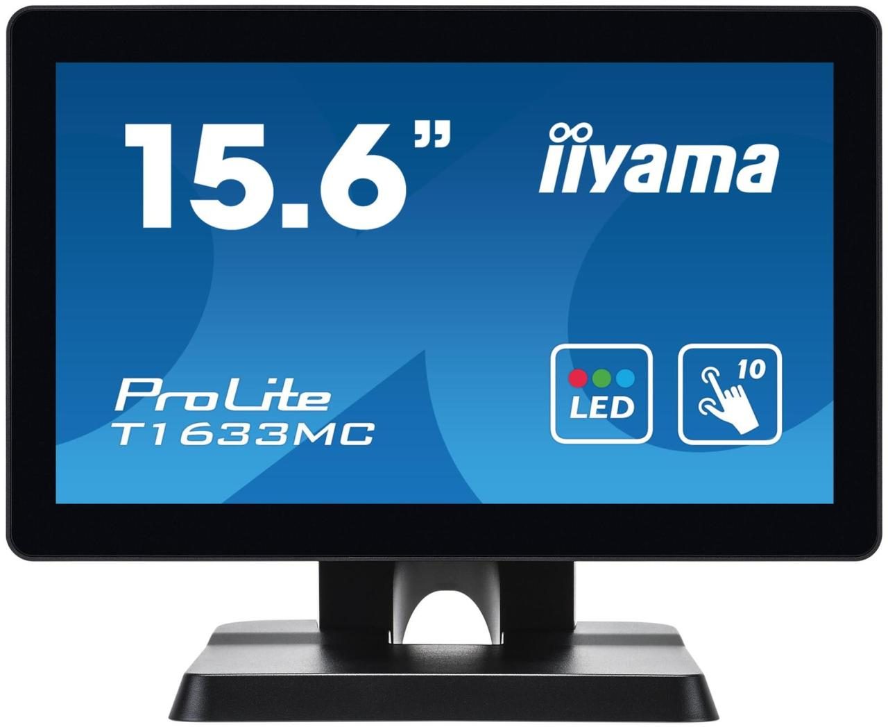 4948570116393 - iiyama ProLite T1633MC-B1 - LED-Monitor - 396 cm (156) - Touchscreen - 1366 x 768 - TN - 300 cd m² - 5001 - 8 ms - HDMI VGA DisplayPort - Schwarz Matte