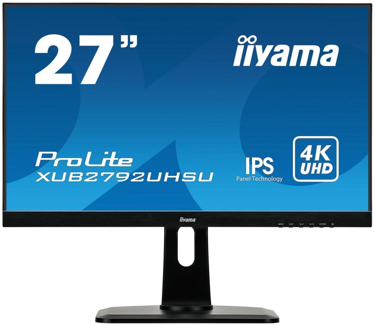 4948570116638 - iiyama ProLite - LED-Monitor - 686 cm (27) (269 sichtbar) - 3840 x 2160 4K - IPS - 300 cd m² - 10001 - 4 ms - HDMI DVI DisplayPort - Lautsprecher - Schwarz