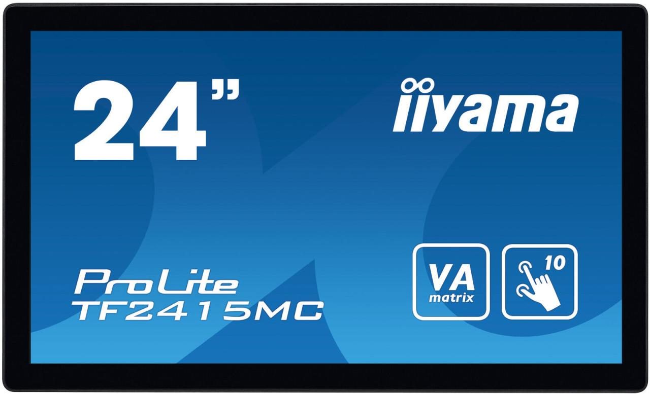 4948570116775 - iiyama ProLite TF2415MC-B2 - LED-Monitor - 605 cm (238) - offener Rahmen - Touchscreen - 1920 x 1080 Full HD (1080p) - VA - 350 cd m² - 30001 - 16 ms - HDMI VGA DisplayPort - Schwarz