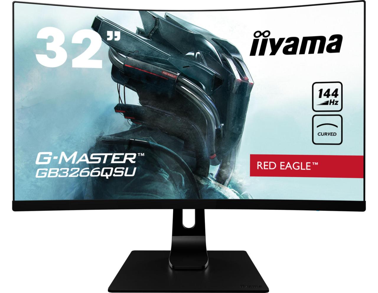 4948570117383 - iiyama G-MASTER Red Eagle GB3266QSU-B1 - LED-Monitor - gebogen - 80cm (315) (315 sichtbar) - 2xHDMI 2xDisplayPort - Lautsprecher - mattschwarz [Energieklasse G] (GB3266QSU-B1)