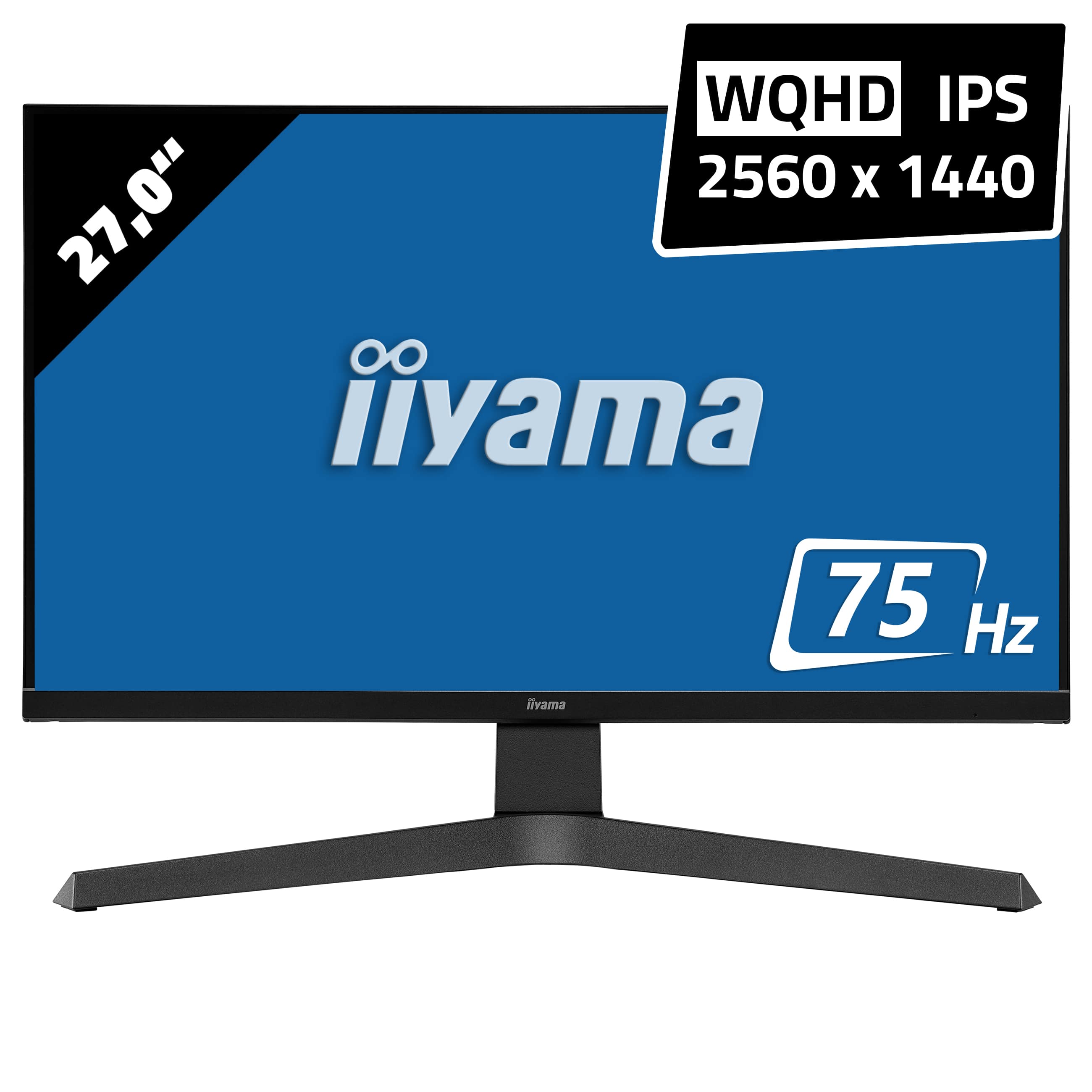 4948570117994 - iiyama ProLite XUB2796QSU-B1 - LED-Monitor - 685 cm (27) - 2560 x 1440 WQHD @ 75 Hz - IPS - 250 cd m² - 10001 - 1 ms - HDMI DisplayPort - Lautsprecher - mattschwarz