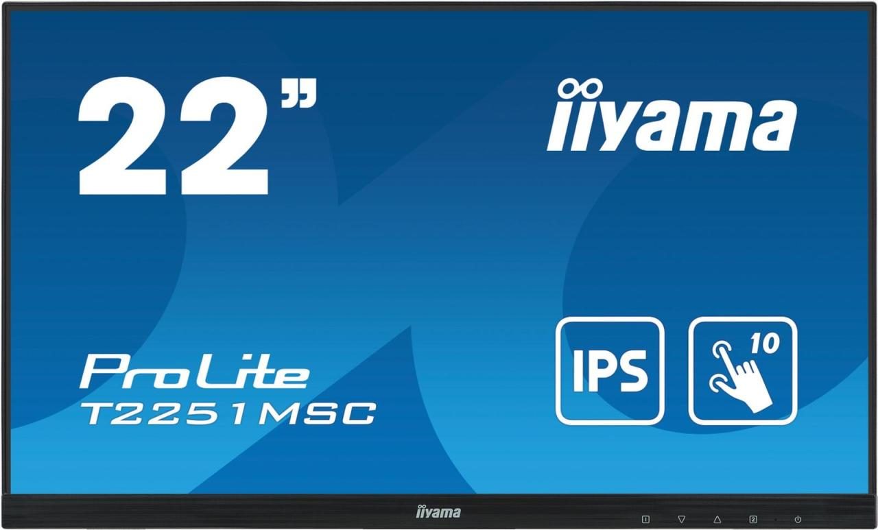 4948570119509 - iiyama ProLite T2251MSC-B1 Touchscreen-Monitor 546 cm (215 ) 1920 x 1080 Pixel Multitouch Multi-Nutzer Schwarz [Energieklasse F] (T2251MSC-B1)