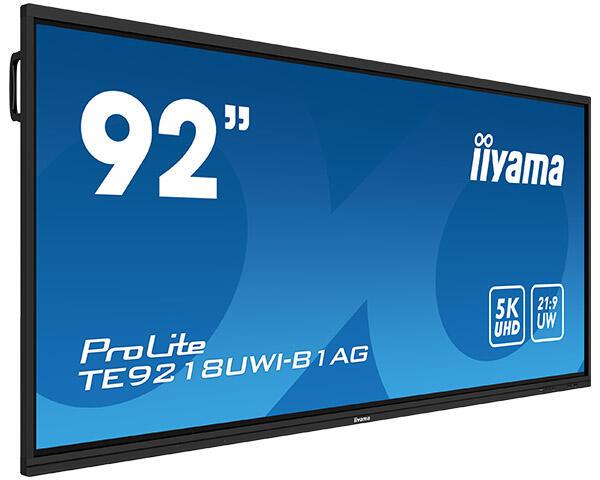 4948570124305 - iiyama TE9218UWI-B1AG Signage-Display Interaktiver Flachbildschirm 232 m (915) LED WLAN 500 cd m² 5K Ultra HD Schwarz Touchscreen Eingebauter Prozessor Android 16 7