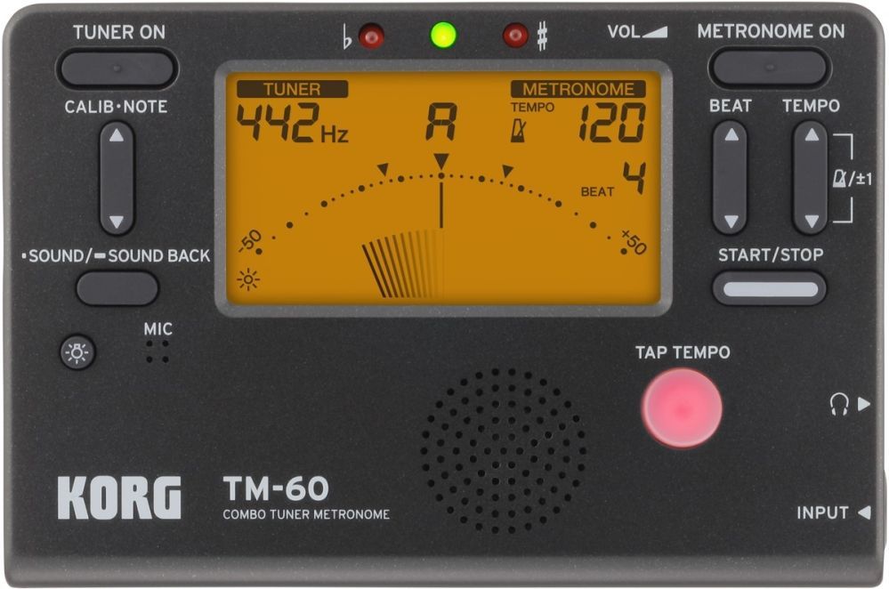 4959112172357 - Korg TM-60 BK Tuner - Metronom chromatisches StimmgerÃ¤t und Taktgeber