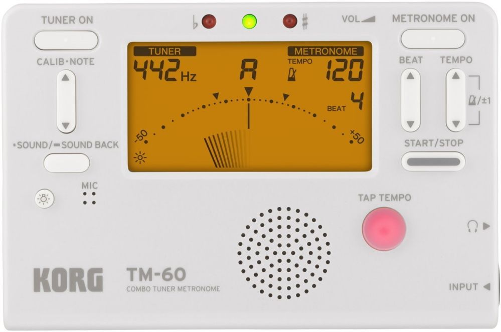 4959112172364 - TM-60 WH Tuner - Metronom chromatisches Stimmgerät und Taktgeber