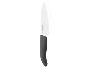 4960664884070 - Santokumesser KYOCERA GEN NATURE Kochmesser Gr Gesamtlänge 27 cm Klingenlänge 14 cm schwarz (schwarz weiß) Keramikmesser extrem scharf Griff aus Zuckerrohr Klingenlänge 14 cm