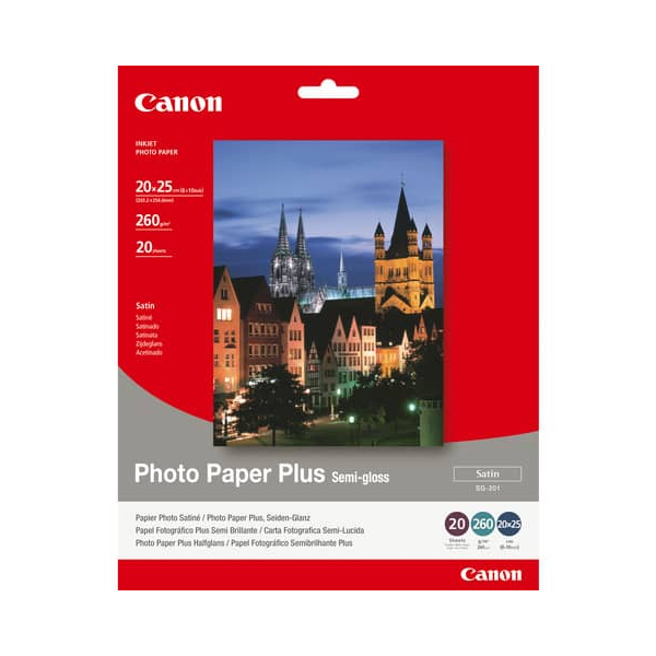 4960999405353 - Fotopapier SG-201 Plus Semigloss SG2018X10 20x25cm für Inkjet 260g weiß seidenmatt einseitig bedruckbar 4960999405353 Canon