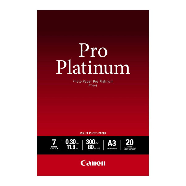 4960999575292 - Fotopapier PT-101 Pro Platinum 2768B017 A3 für Inkjet 300g weiß glänzend einseitig bedruckbar 4960999575292 20 Blatt