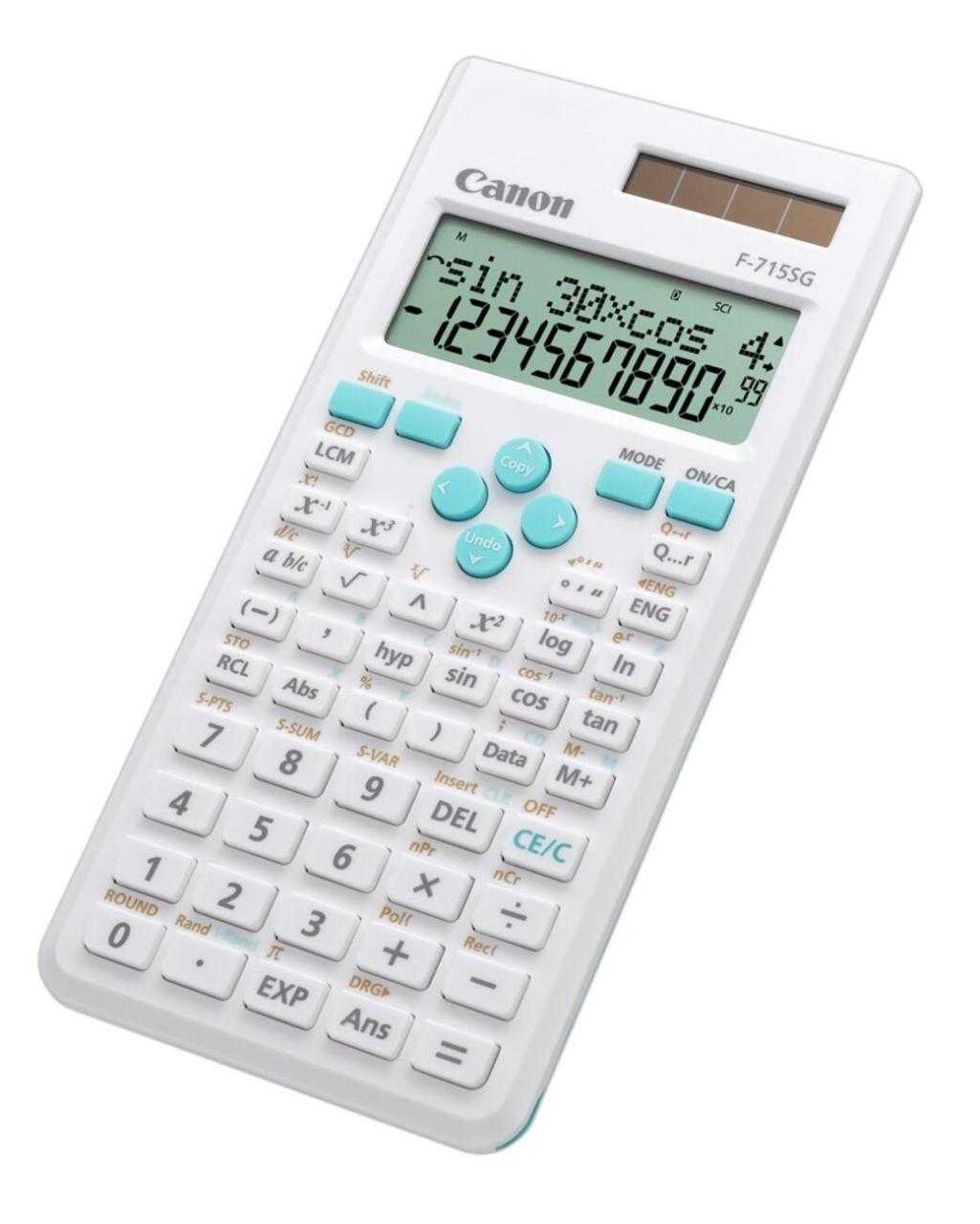 4960999799827 - F-715SG - Wissenschaftlicher Taschenrechner - 10 Stellen + 2 Exponenten - Solarpanel Batterie - Weiß mit Blau