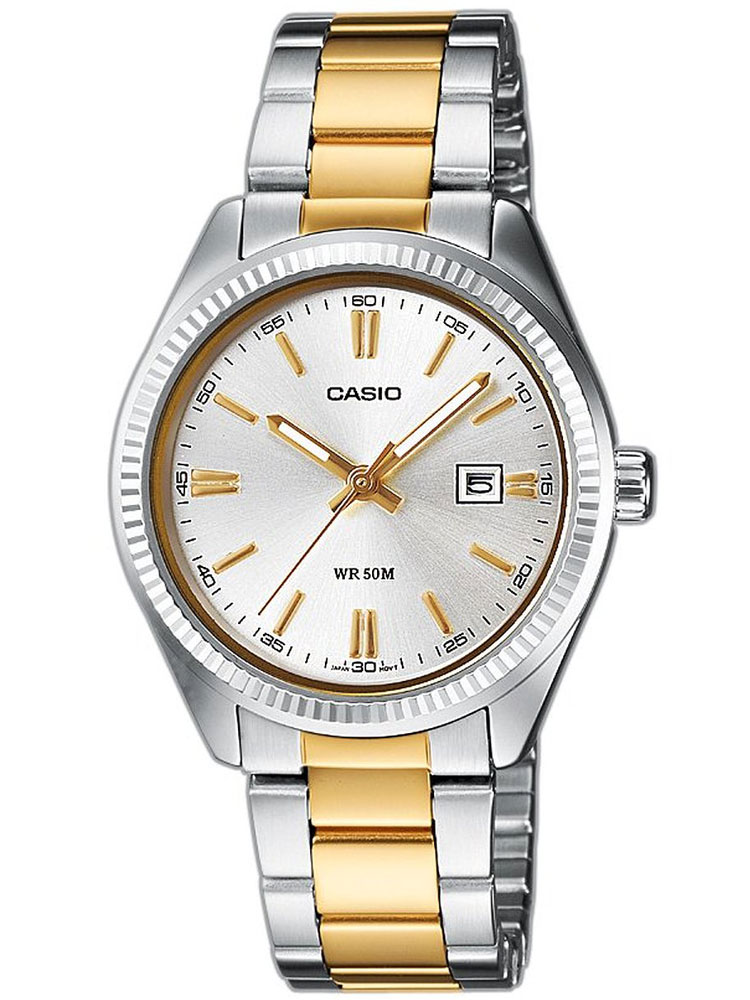 4971850070399 - Quarzuhr CASIO TIMELESS COLLECTION MTP-1302PSG-7AVEF Armbanduhren silberfarben (silberfarben goldfarben) Damen Armbanduhr Herrenuhr Damenuhr analog Datum