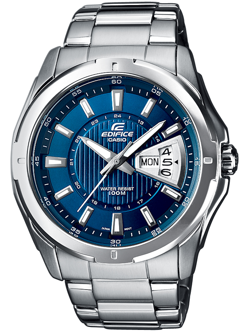 4971850436225 - Quarzuhr EF-129D-2AVEF Armbanduhren blau (silberfarben) Herren Quarzuhren Armbanduhr Herrenuhr bis 10 bar wasserdicht Datum Wochentag