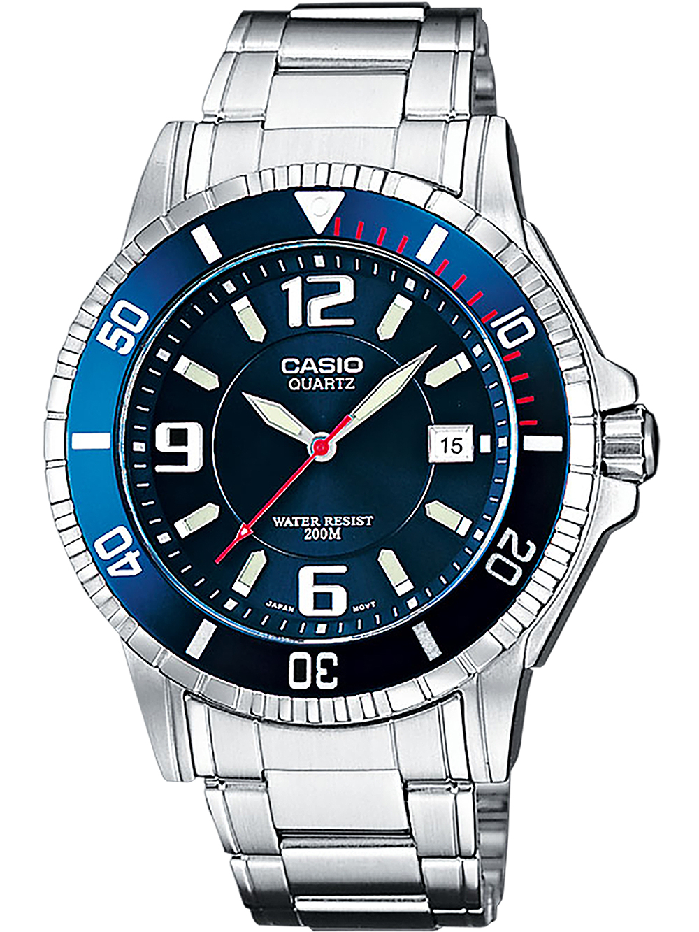 4971850477792 - Quarzuhr CASIO TIMELESS COLLECTION MTD-1053D-2AVES Armbanduhren silberfarben Herren Armbanduhr Herrenuhr Datum bis 20 bar wasserdicht