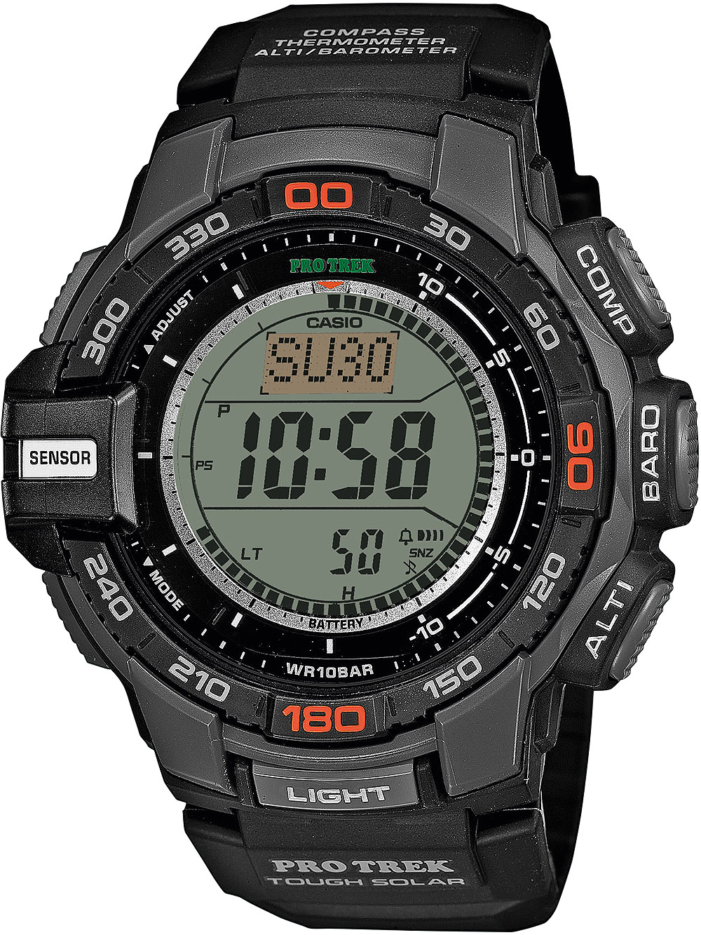 4971850919742 - Chronograph CASIO PRO TREK Armbanduhren schwarz Herren Solaruhren Quarzuhr Armbanduhr Herrenuhr Funk Solar Stoppfunktion Weltzeit