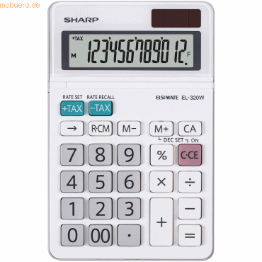 4974019891996 - SHARP EL320W - Tischrechner kompakt SHARP EL-320W weiß