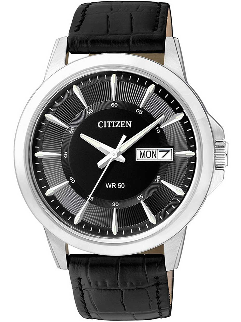 4974374247506 - Quarzuhr CITIZEN BF2011-01EE Armbanduhren schwarz Herren Armbanduhr Herrenuhr Damenuhr Lederarmband Datum