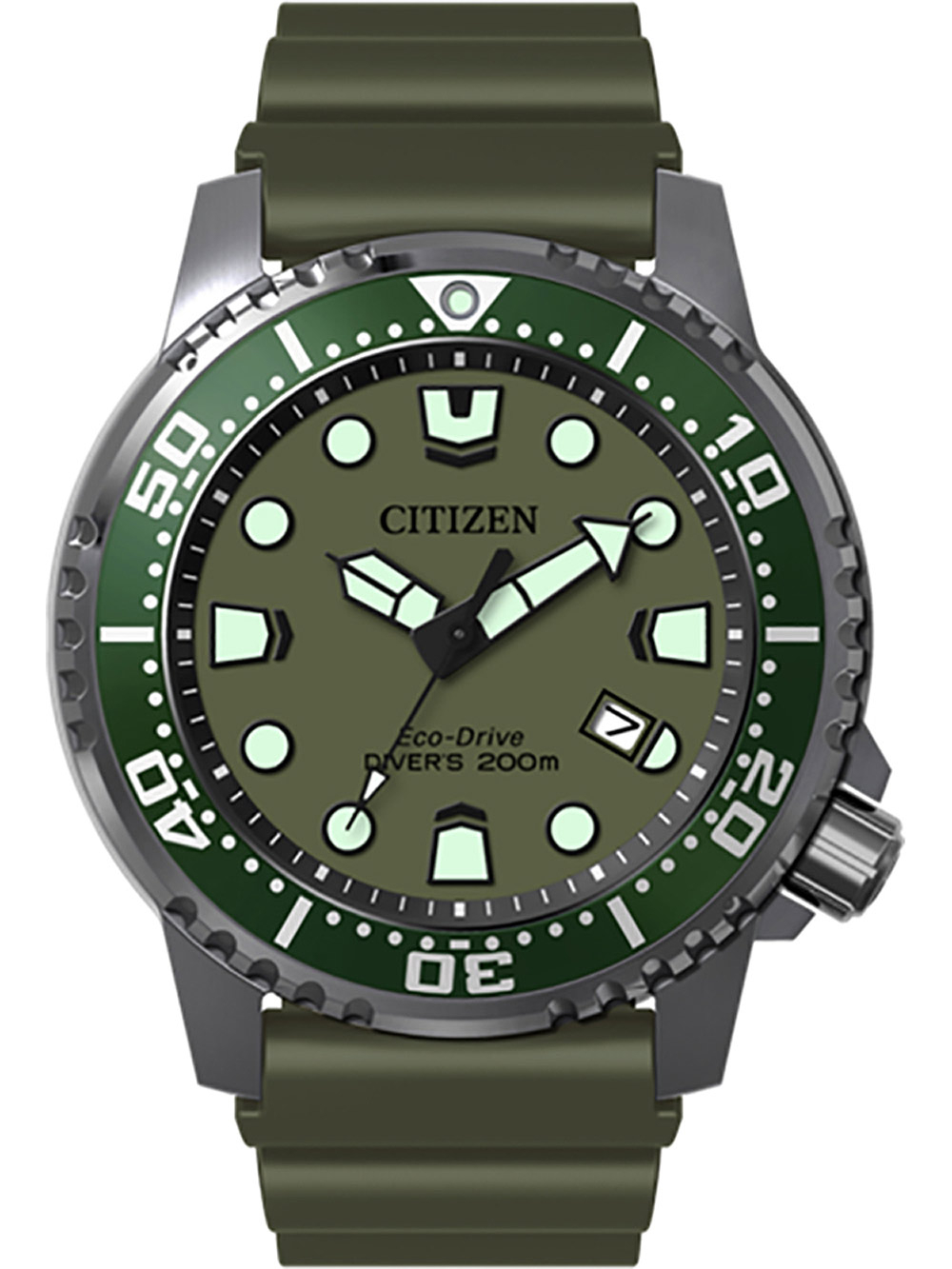 4974374312570 - Taucheruhr CITIZEN Promaster Eco-Drive Diver BN0157-11X Armbanduhren grün Taucheruhren Armbanduhr Herrenuhr Damenuhr Solar bis 20 bar wasserdicht